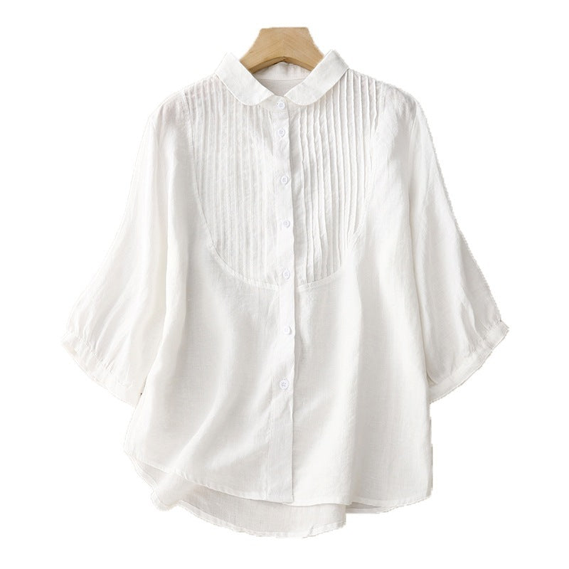 Women's Retro Loose Cotton And Linen Tops