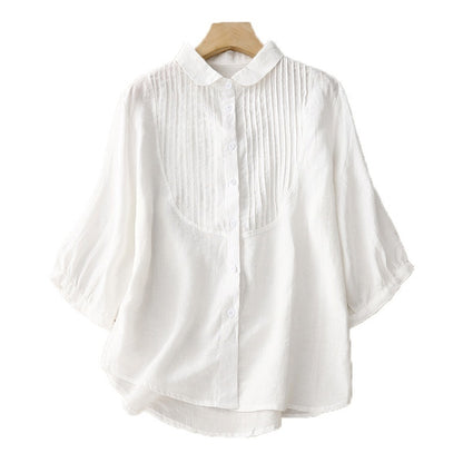 Women's Retro Loose Cotton And Linen Tops