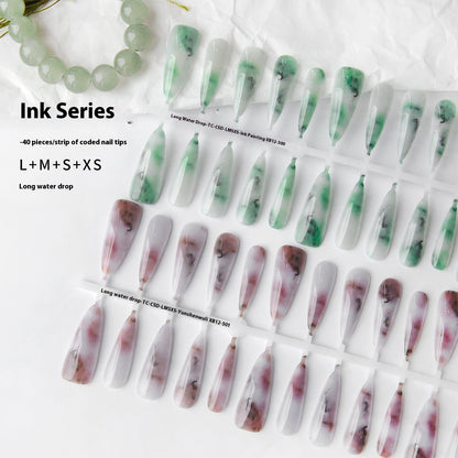 Blooming Antique Butterfly Ink Long Pointed Nail Beauty Bright Surface