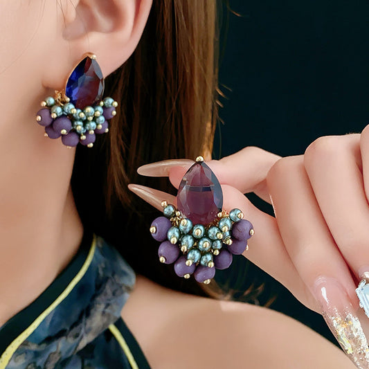 Retro Diamonds Zircon Tassel Earrings Affordable Luxury