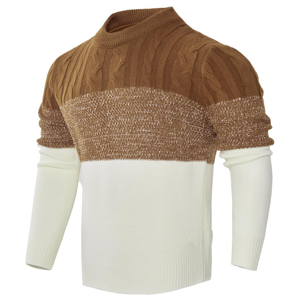 Men's Knitted Sweater Fashion Long-sleeved Pullover Tops Fall And Winter Clothing