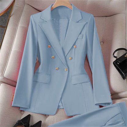 Small Suit Retro Jacket Slim Fit Fashionable Women's Casual Design Top Trousers Suit