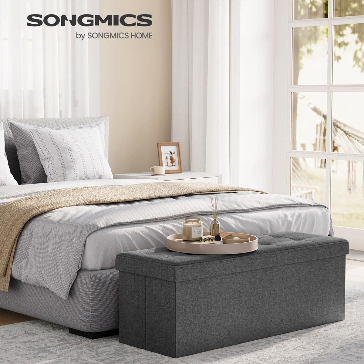 Cotton And Linen Storage Stool Multi-functional Folding Storage Box