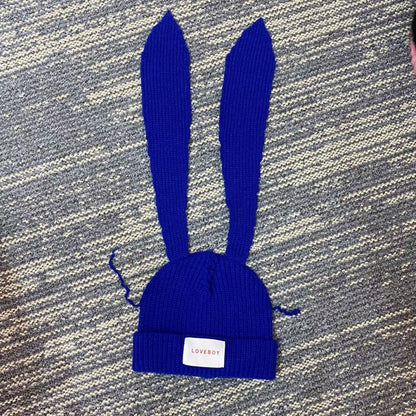 Special-interest Design Long Ears Rabbit Knitted Woolen Cap Cute Warm Hat