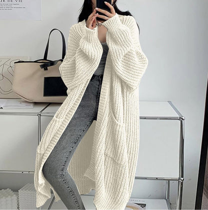 Overknee Sweater Coat Women's Loose Long-sleeved Knitted Cardigan