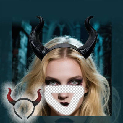 Personalized Halloween Devil Horn Head Buckle Headband