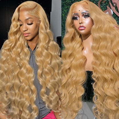 Light Gold Big Wave Lace Wig Head Cover
