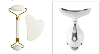 Set Beauty Scraping Board New  Jade Roller Heart-shaped Scraping Board Facial Facial Beauty Device In Stock
