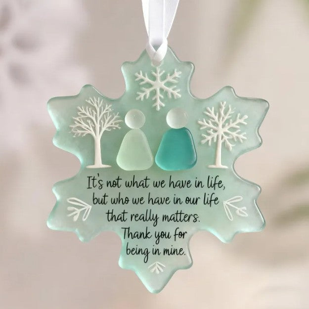 Snowflake-shaped Sea Glass Friendship Decorations