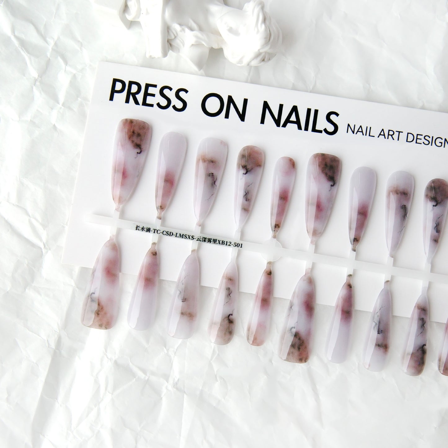 Blooming Antique Butterfly Ink Long Pointed Nail Beauty Bright Surface