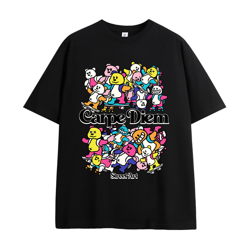 INF Men's Clothing Skateboard Bear Street Printing T-shirt