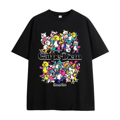 INF Men's Clothing Skateboard Bear Street Printing T-shirt