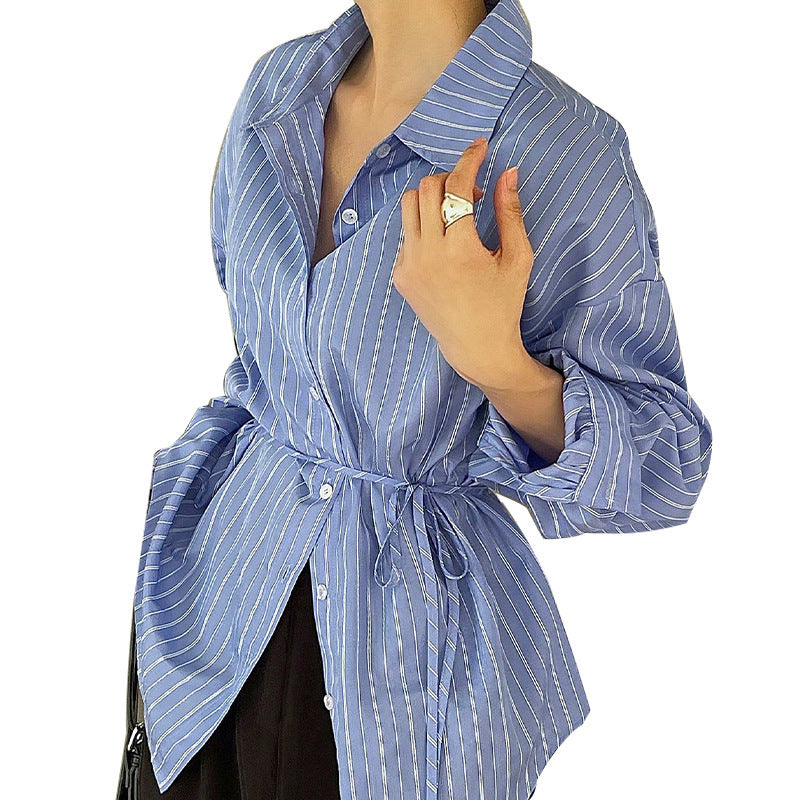 Temperament Striped Long Sleeved Shirt