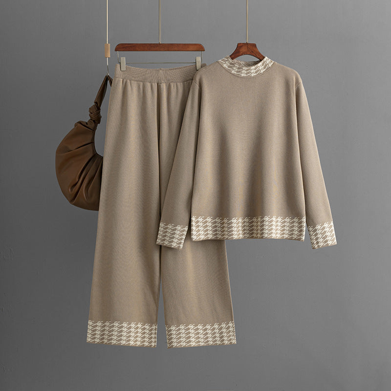 Women's Autumn And Winter Loose Pullover Two-piece Set