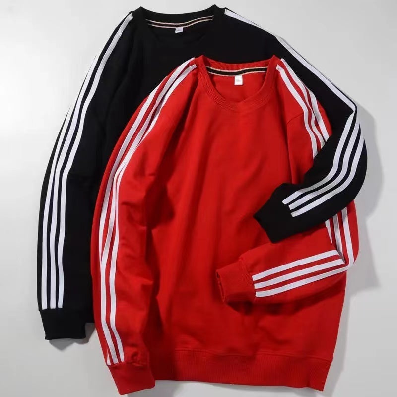 Men's New Sportswear Three-bar Round Neck Long-sleeved Top