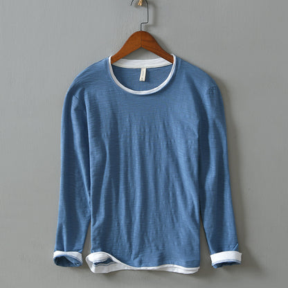 Round Neck Solid Color Pullover Leisure Long Sleeve