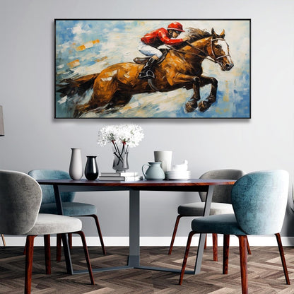 High Quality Athletes Sports Handmade Oil Painting Bicycle Equestrian Football Ice Hockey Portraits Large Canvas Art Showpiece For Home Decoration Living Room Wall Picture