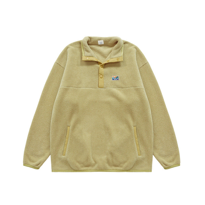 All-matching Loose Men's Clothing Thick Rice Grain Velvet Thermal Pullover Hoodie