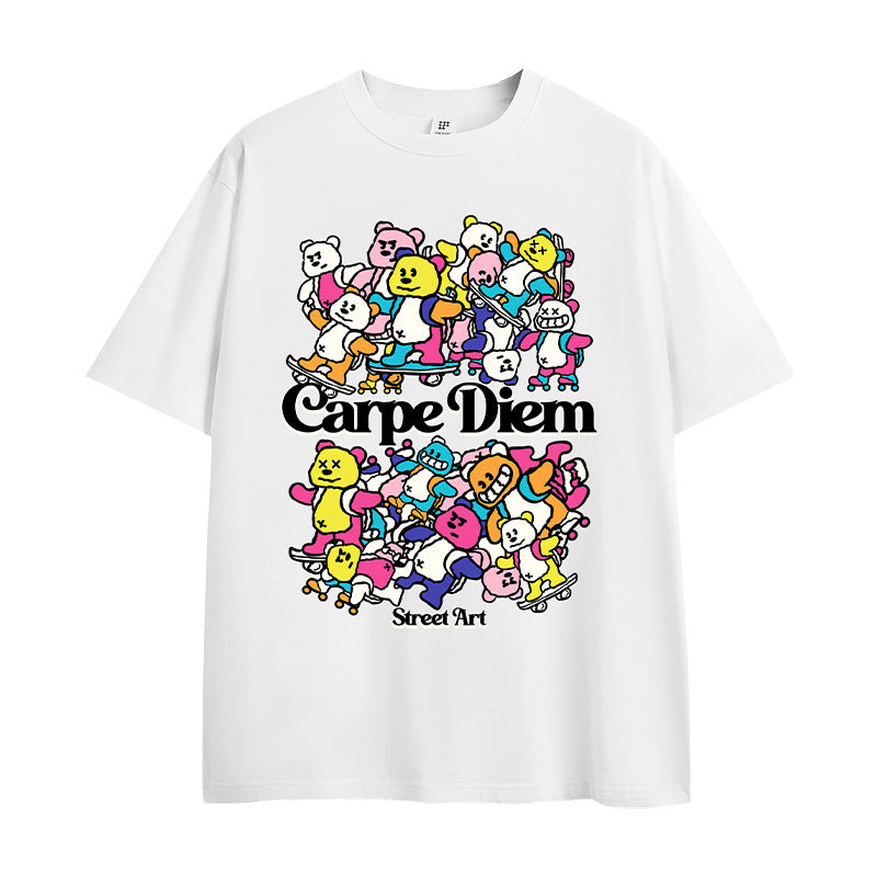 INF Men's Clothing Skateboard Bear Street Printing T-shirt