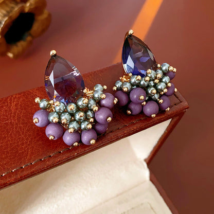 Retro Diamonds Zircon Tassel Earrings Affordable Luxury