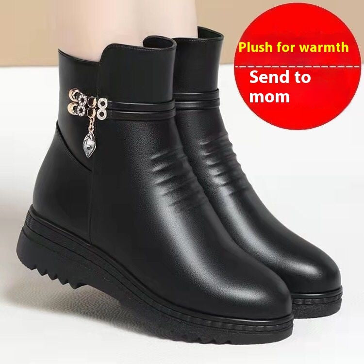 Soft Soled Non Slip Flat Leather Shoes For Women