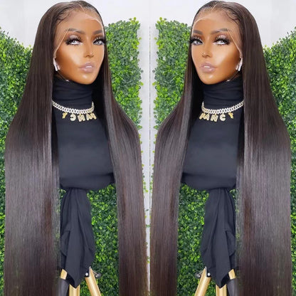 Front Lace Long Straight African Women Wig Head Cover