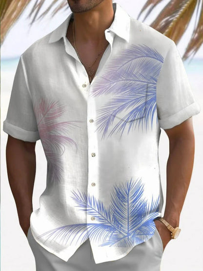 Short Sleeve Lapel Men's Clothing Print Shirt