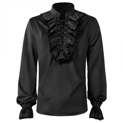 European And American Men's Pleated Shirt Medieval Clothing Steampunk
