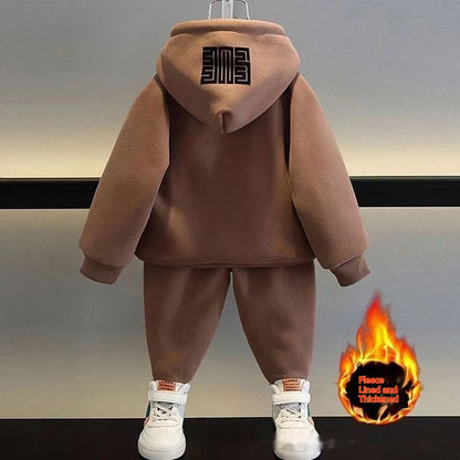 Winter Clothes Fleece Sweater Sportswear Thickening Two-piece Set