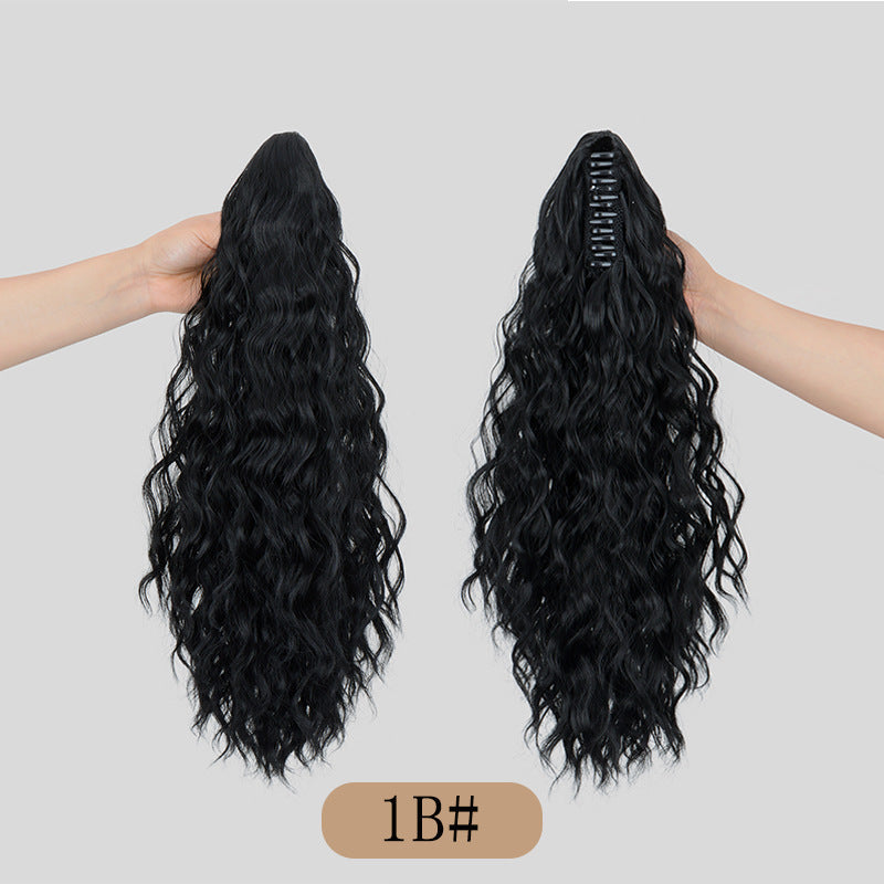 Water Ripple Grip Ponytail Corn Curler Wig