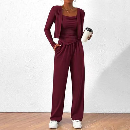 Sports Casual Lazy Design Comfortable Coat Suspender Trousers Three-piece Suit