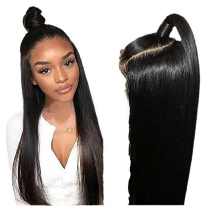 American Chemical Fiber Front Lace Wig Female Black Classic