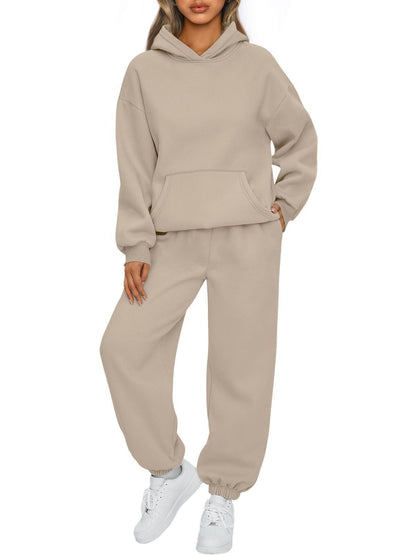 Autumn And Winter New Women's Casual Hooded Sportswear Long Pajama Set