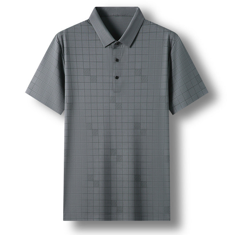 Men's Mercerized Cotton Fashion T-shirt Clothing For Middle-aged Dad Ice Silk Men's Clothing