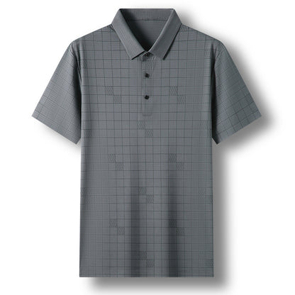 Men's Mercerized Cotton Fashion T-shirt Clothing For Middle-aged Dad Ice Silk Men's Clothing