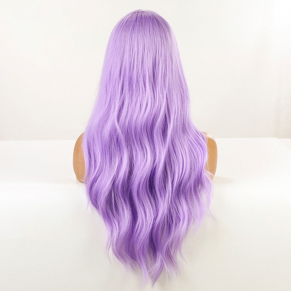 Anime Air Bangs Big Wave Purple Wig
