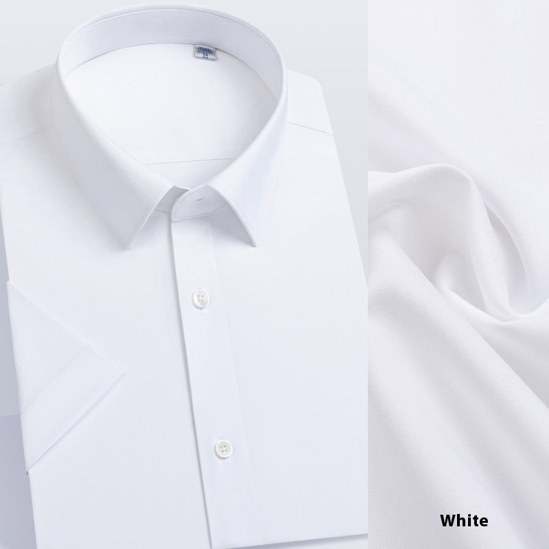 Men's Long-sleeved Mulberry Silk Non-ironing Business Clothing Micro-elastic Casual Shirt