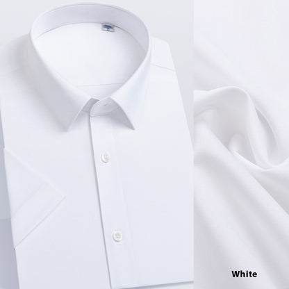 Men's Long-sleeved Mulberry Silk Non-ironing Business Clothing Micro-elastic Casual Shirt