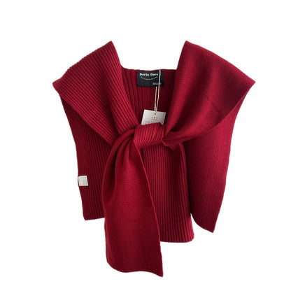 Air-conditioned Room Shoulder Pad Internet Celebrity Knotted Shirt Women's Scarf