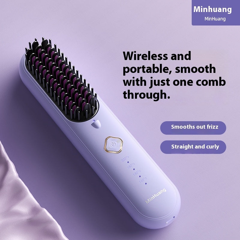 Negative Ion Does Not Hurt Hair Straight Plywood Dual-use Electric Wireless Straight Comb