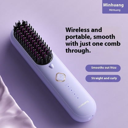 Negative Ion Does Not Hurt Hair Straight Plywood Dual-use Electric Wireless Straight Comb