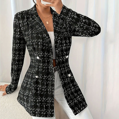 Plaid Slim Fit Elegant Graceful Women's Coat
