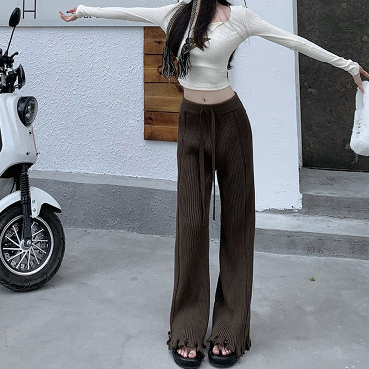 High Waist Slimming Loose Draggle-tail Trousers Autumn And Winter