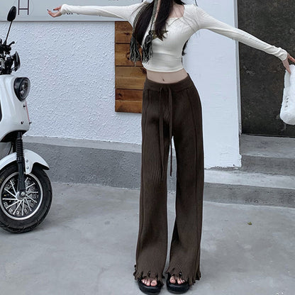 High Waist Slimming Loose Draggle-tail Trousers Autumn And Winter