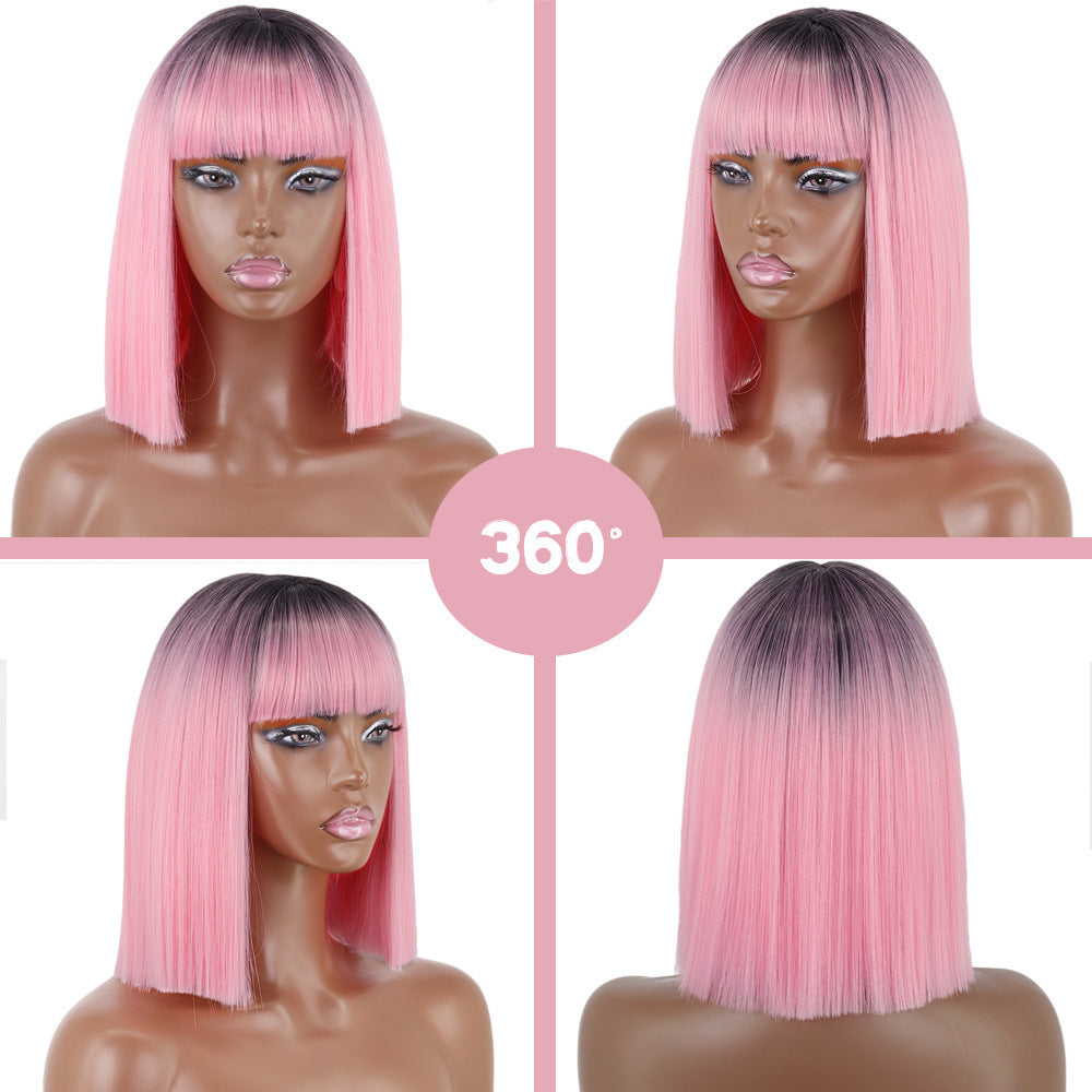 Short Straight Bangs Chemical Fiber Wig