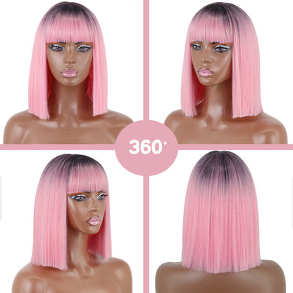 Short Straight Bangs Chemical Fiber Wig