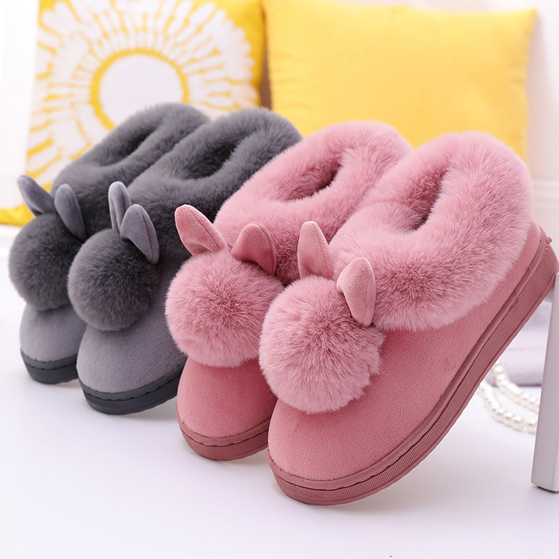 Long Ear Single Ball Cotton Shoes For Men And Women