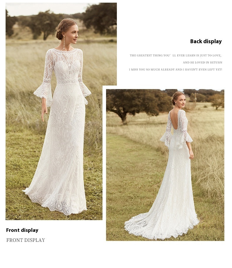 Women's Retro Bohemian Lace Light Wedding Dress