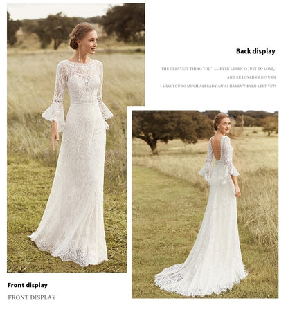 Women's Retro Bohemian Lace Light Wedding Dress