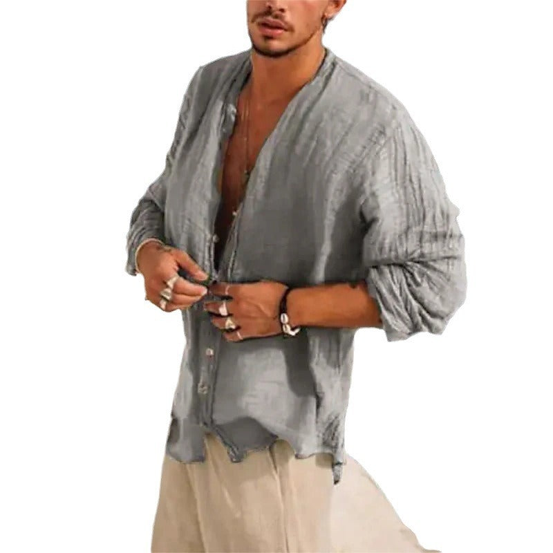 Half Sleeve Shirt Men's Clothing Handsome Trendy Casual
